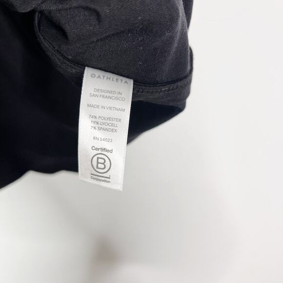 Athleta Small S Black Essence Vital Tie Back Tank Top Round Neck Workout Active - Picture 7 of 10